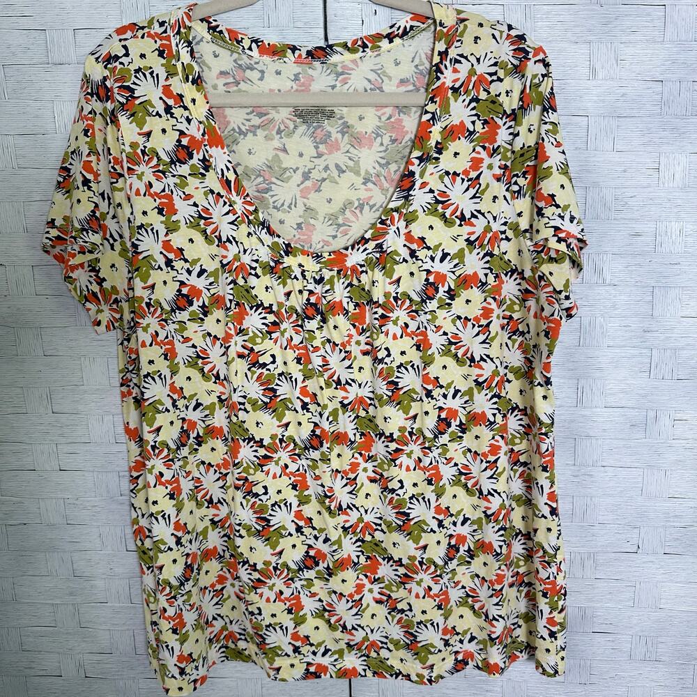 Merona women's swoop neck floral T-shirt‎ 100% cotton, TradMom plus size
